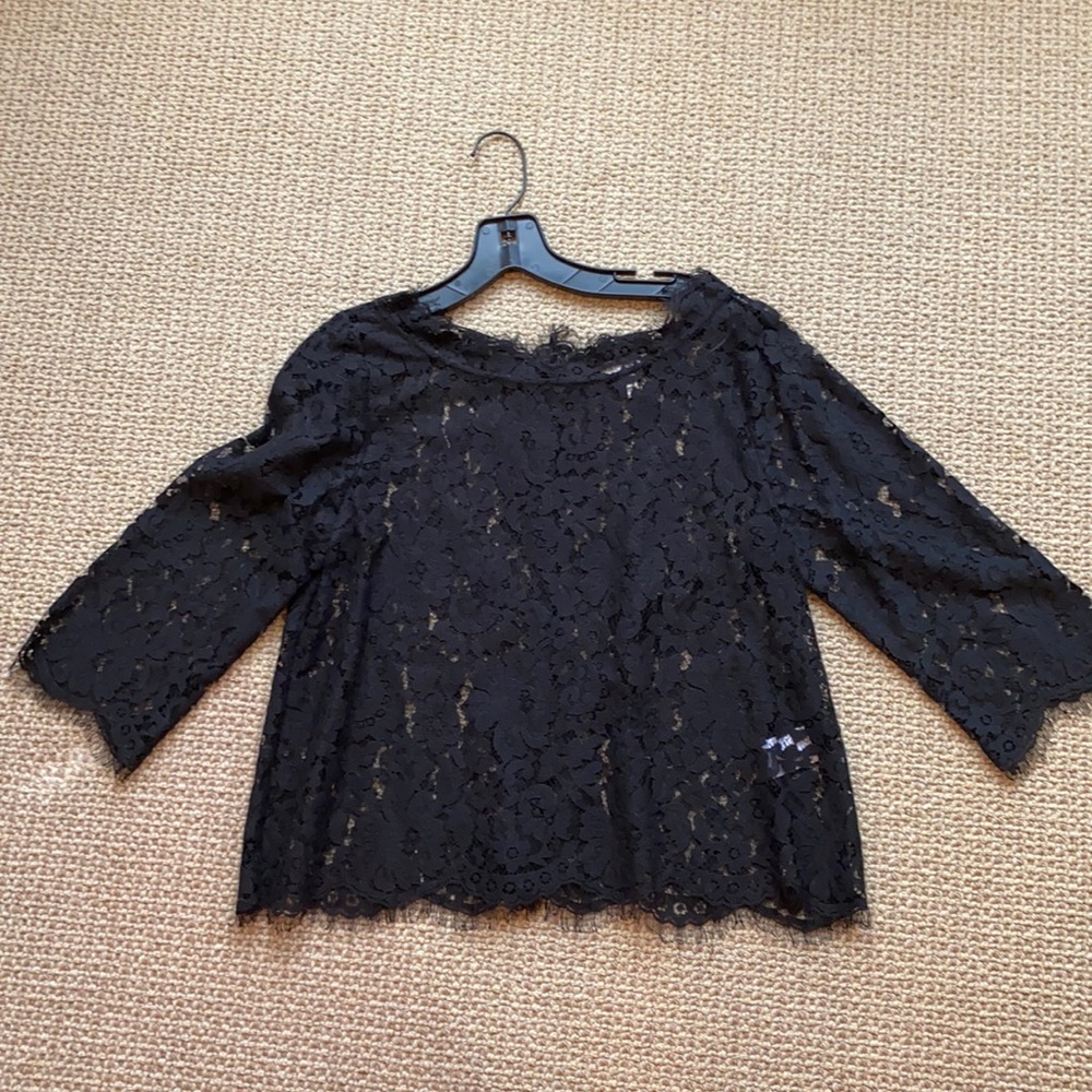 Joie black lace blouse size Small